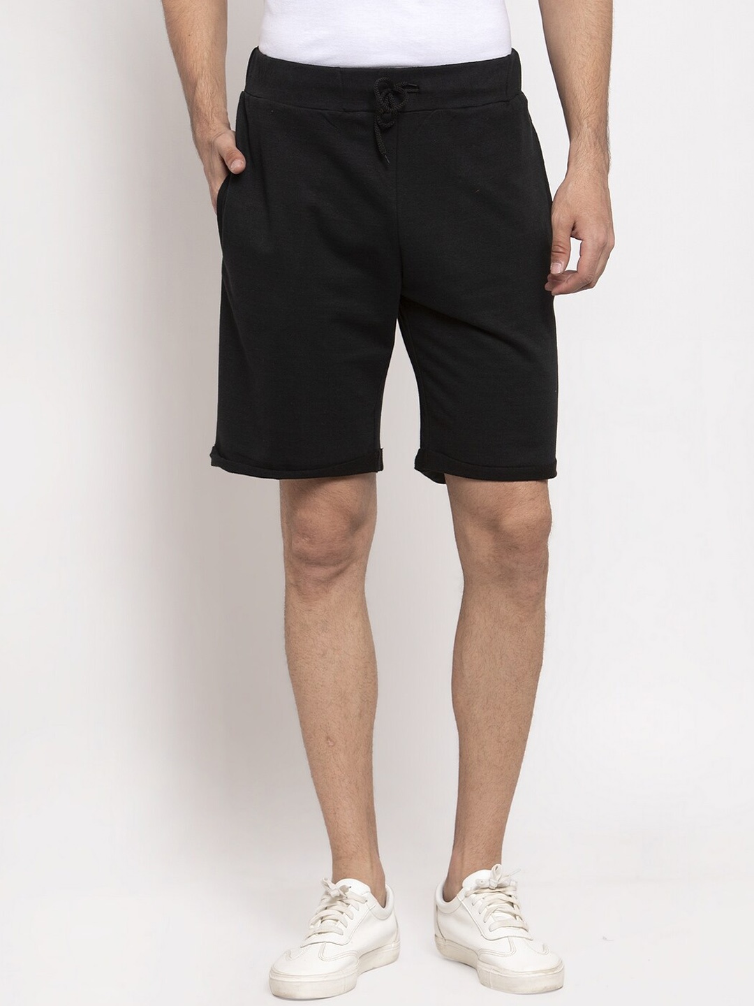 

DOOR74 Men Black Cotton Shorts