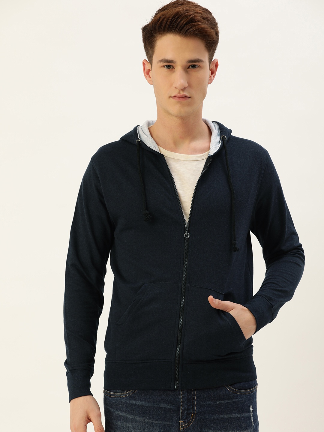 

ARISE Men Navy Blue Hooded Sweatshirt