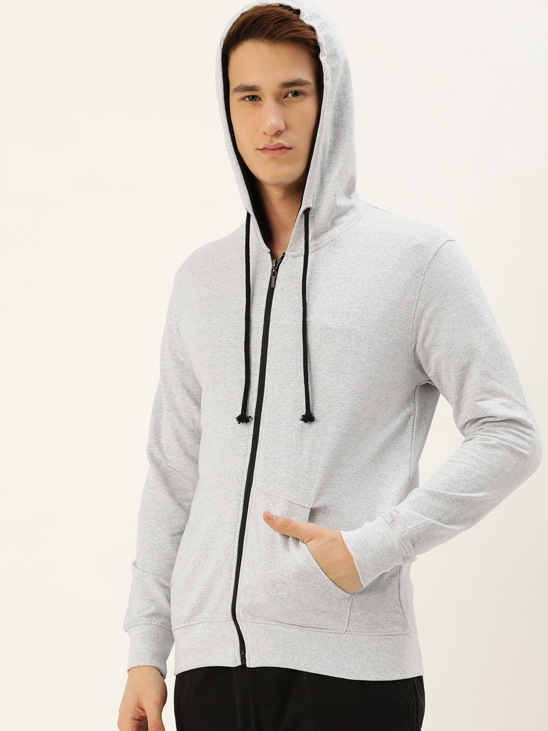 

ARISE Men Grey Hooded Sweatshirt