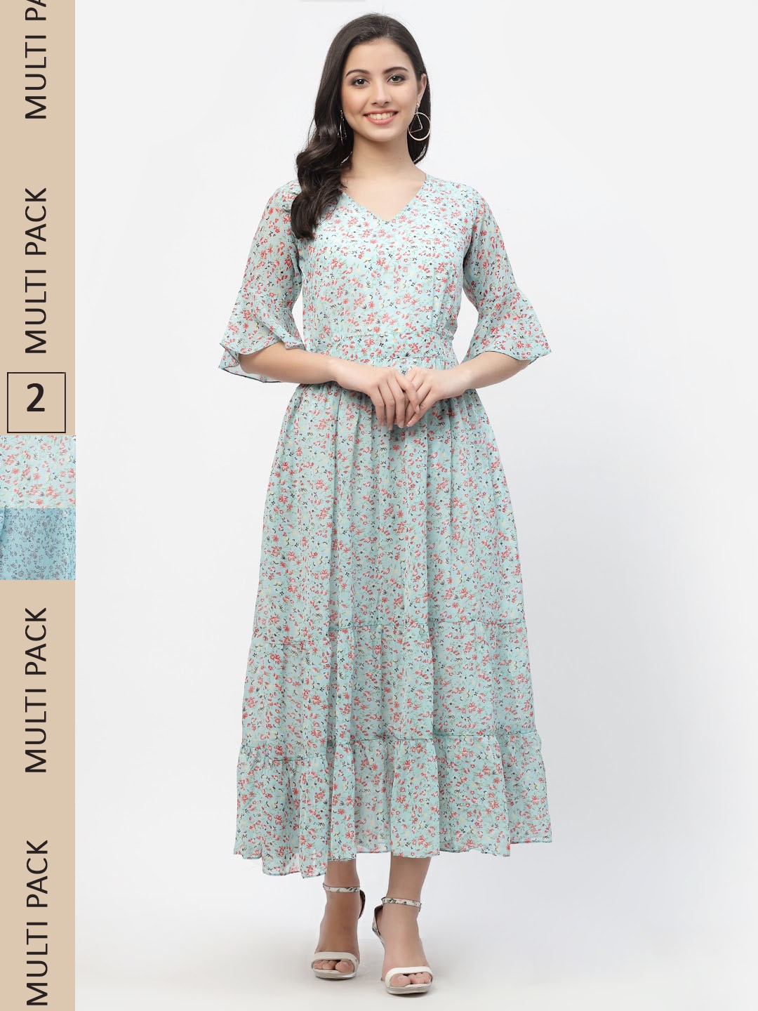 

MISS AYSE Sea Green & Blue Pack of 2 Floral Maxi Dresses