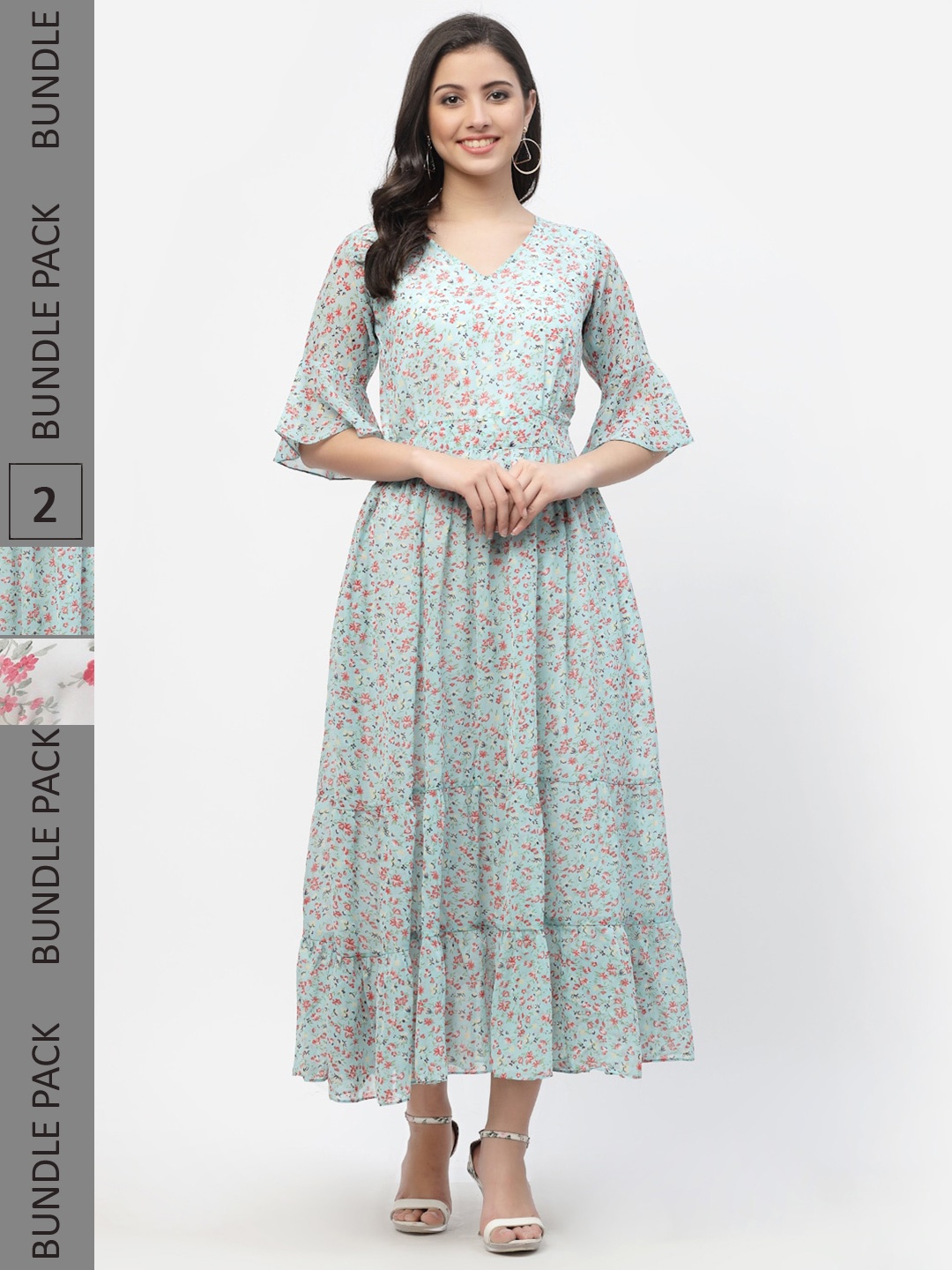 

MISS AYSE Multicoloured Floral Georgette Maxi Dress, Multi