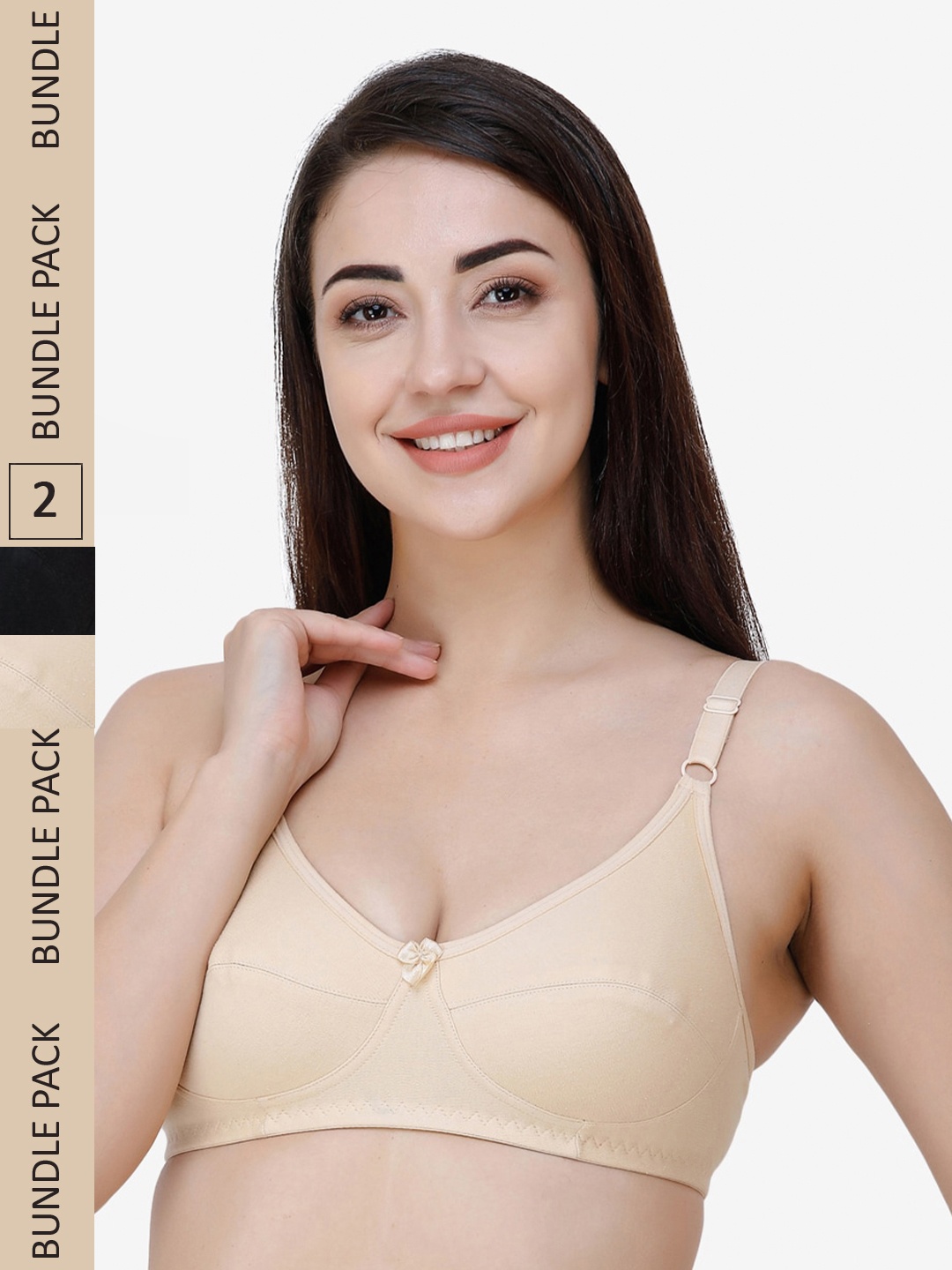 

College Girl Black & Nude-Coloured Pack Of 2 Bra