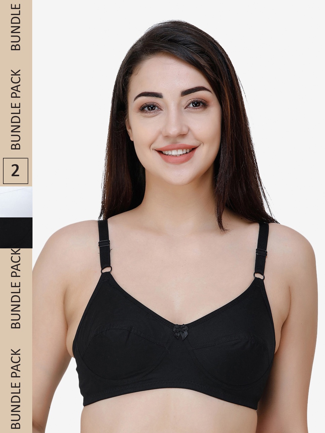 

College Girl White & Black Pack Of 2 Bra