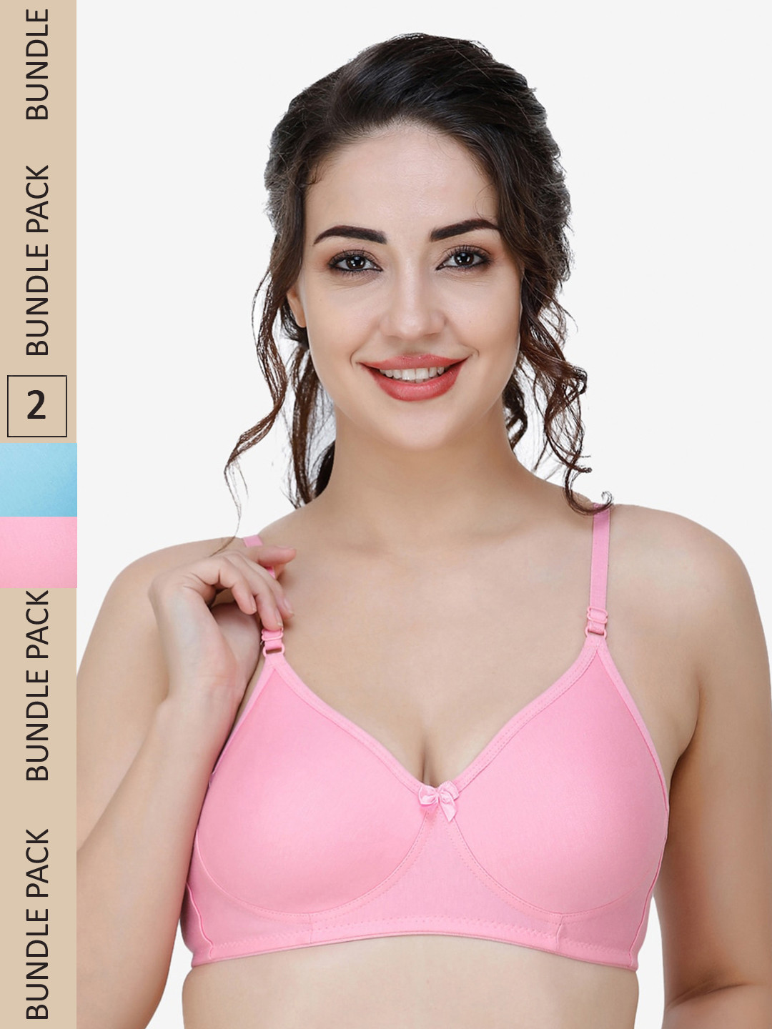 

College Girl Blue & Pink Pack Of 2 Bra