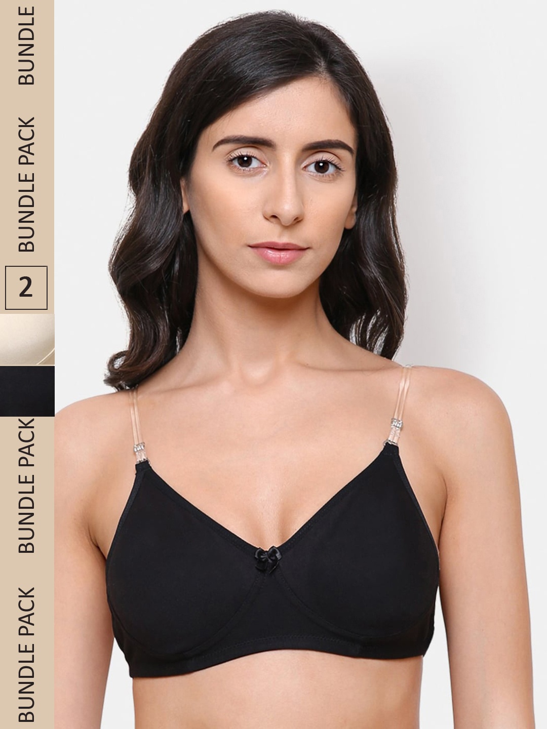 

College Girl Black & Nude-Coloured Pack Of 2 Bra
