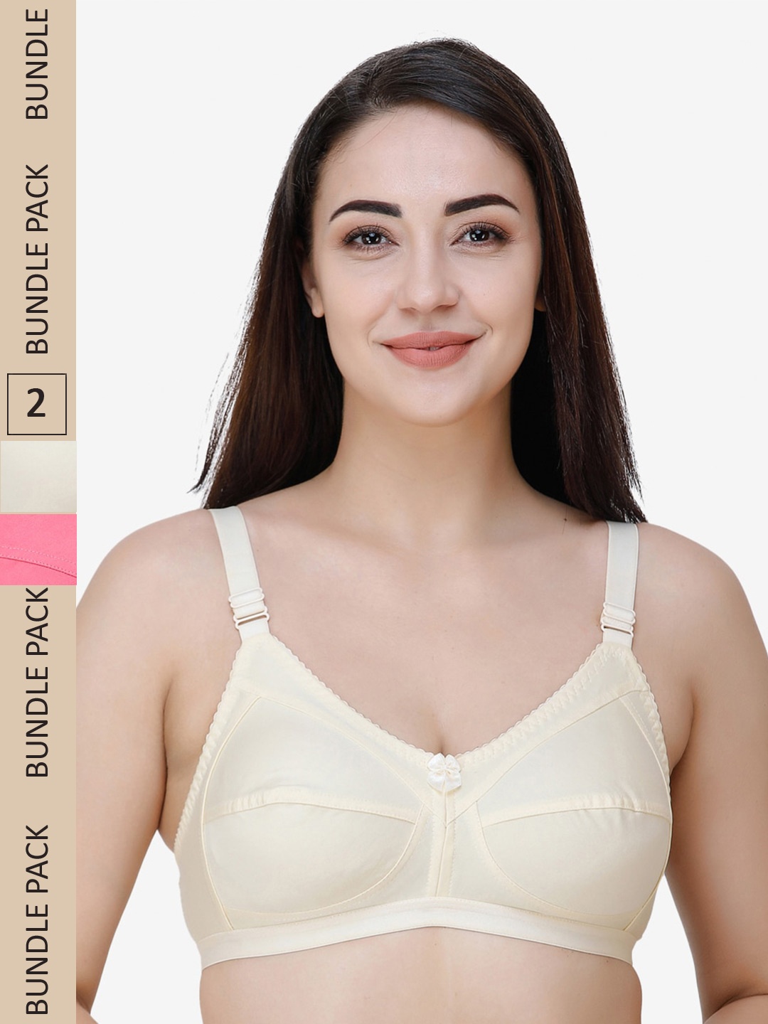 

College Girl Nude-Coloured & Rose Pack Of 2 Non-Wired Bra
