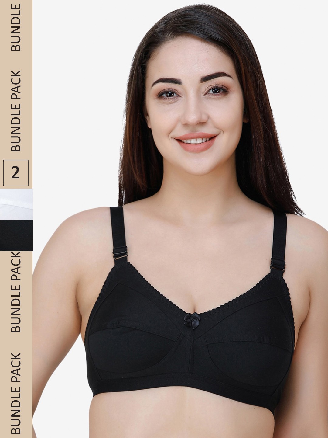 

College Girl Black & White Pack Of 2 Bra
