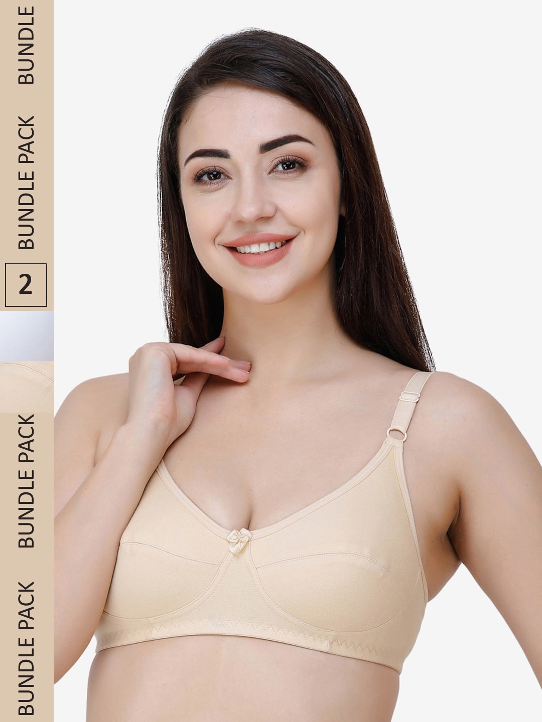 

College Girl White & Nude-Coloured Pack Of 2 Bra
