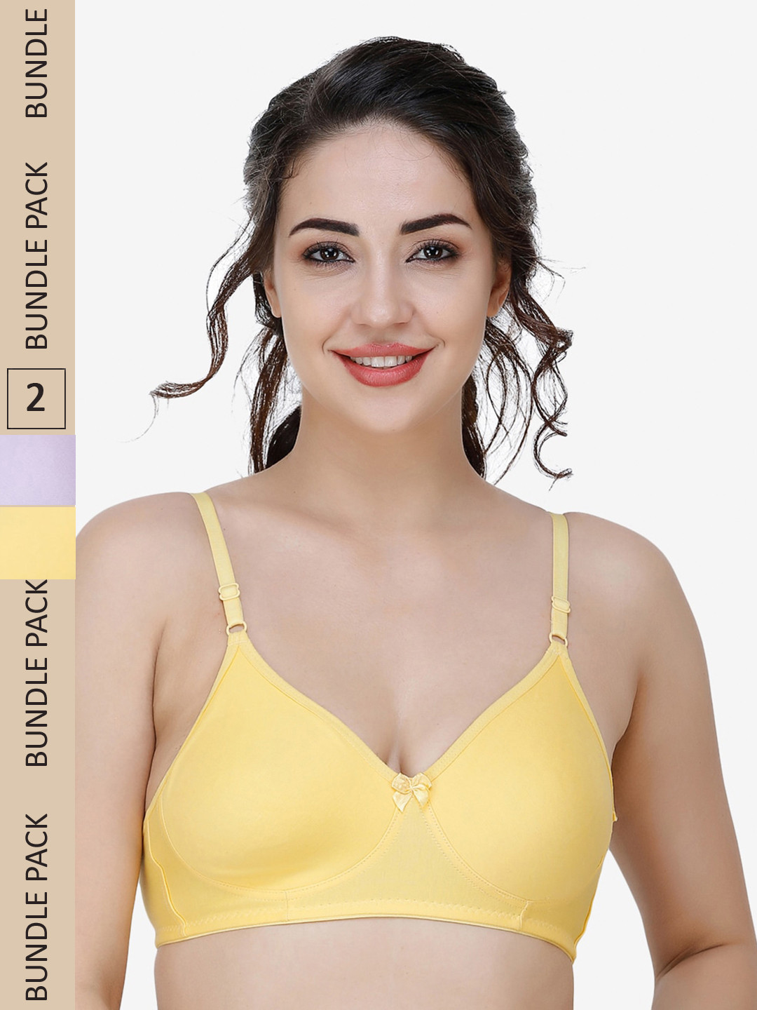 

College Girl Yellow & Purple Pack Of 2 Bra