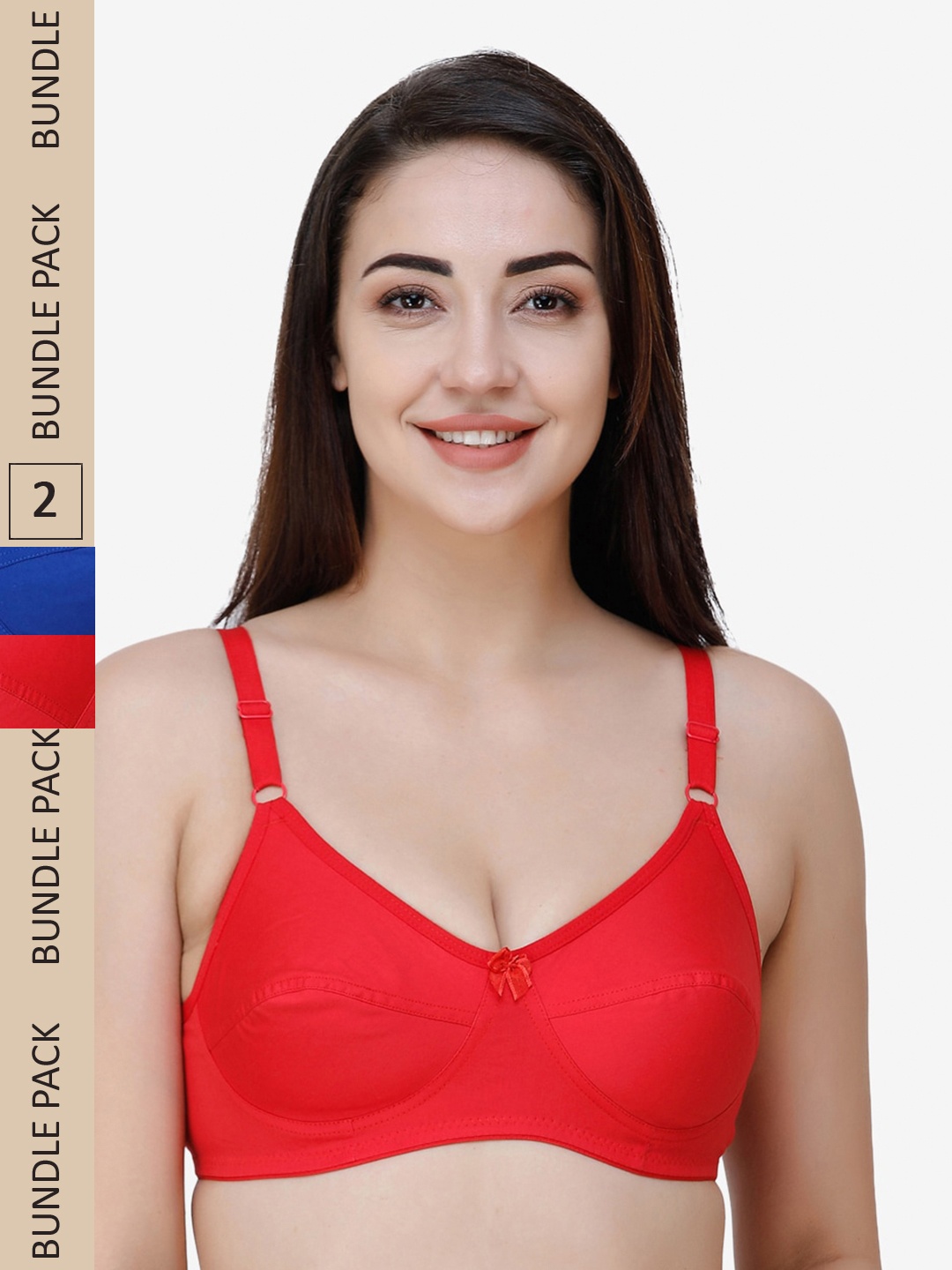 

College Girl Red & Blue Pack Of 2 Bra
