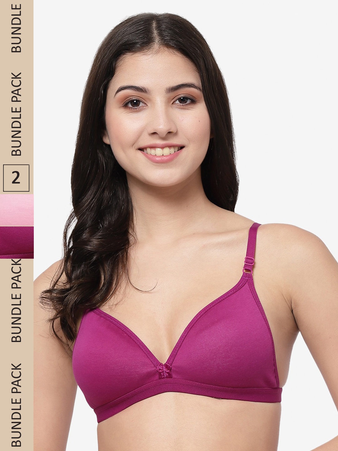 

College Girl Purple & Pink Pack Of 2 Bra