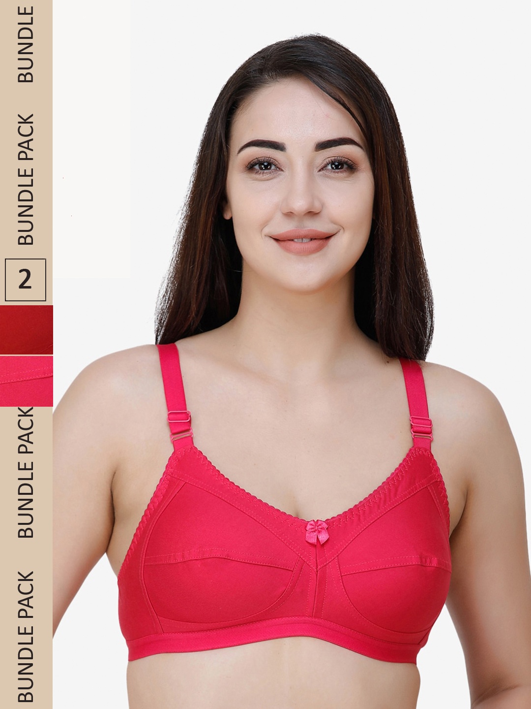 

College Girl Pink & Maroon Pack Of 2 Bra