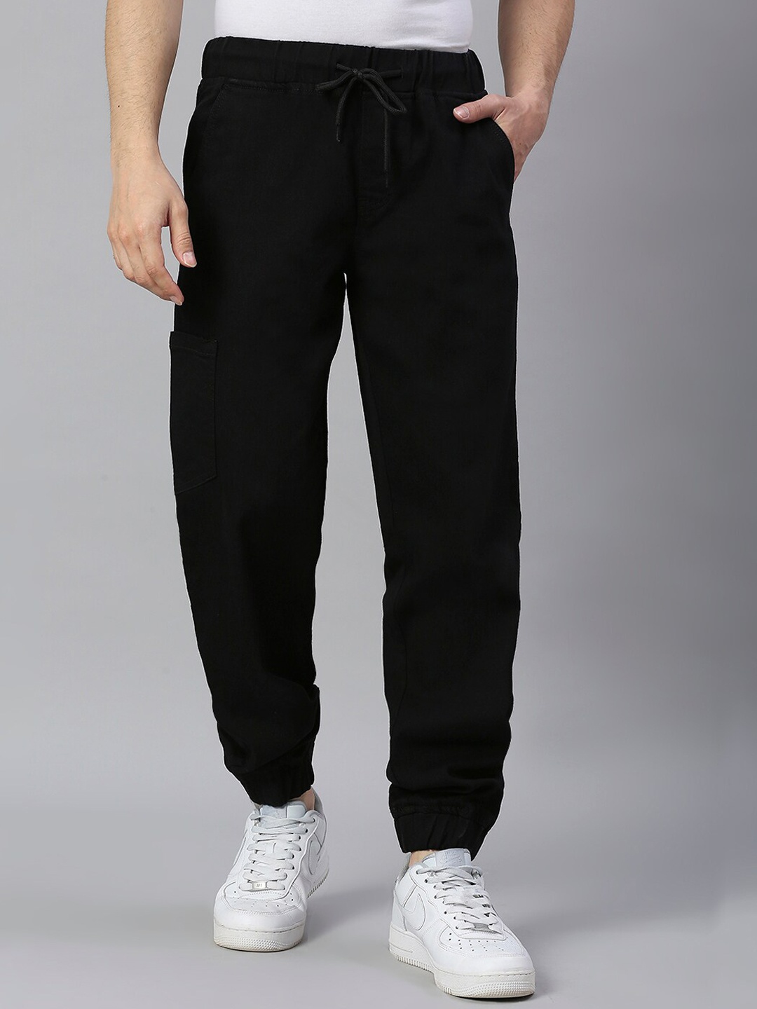 

High Star Men Black Cotton Jogger Stretchable Jeans