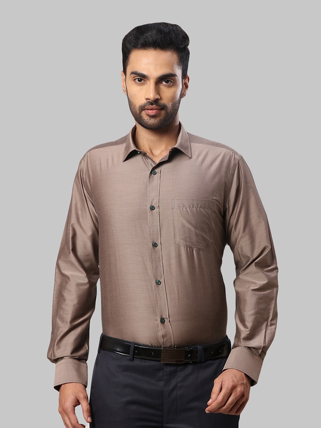 

Park Avenue Men Brown Opaque Formal Shirt