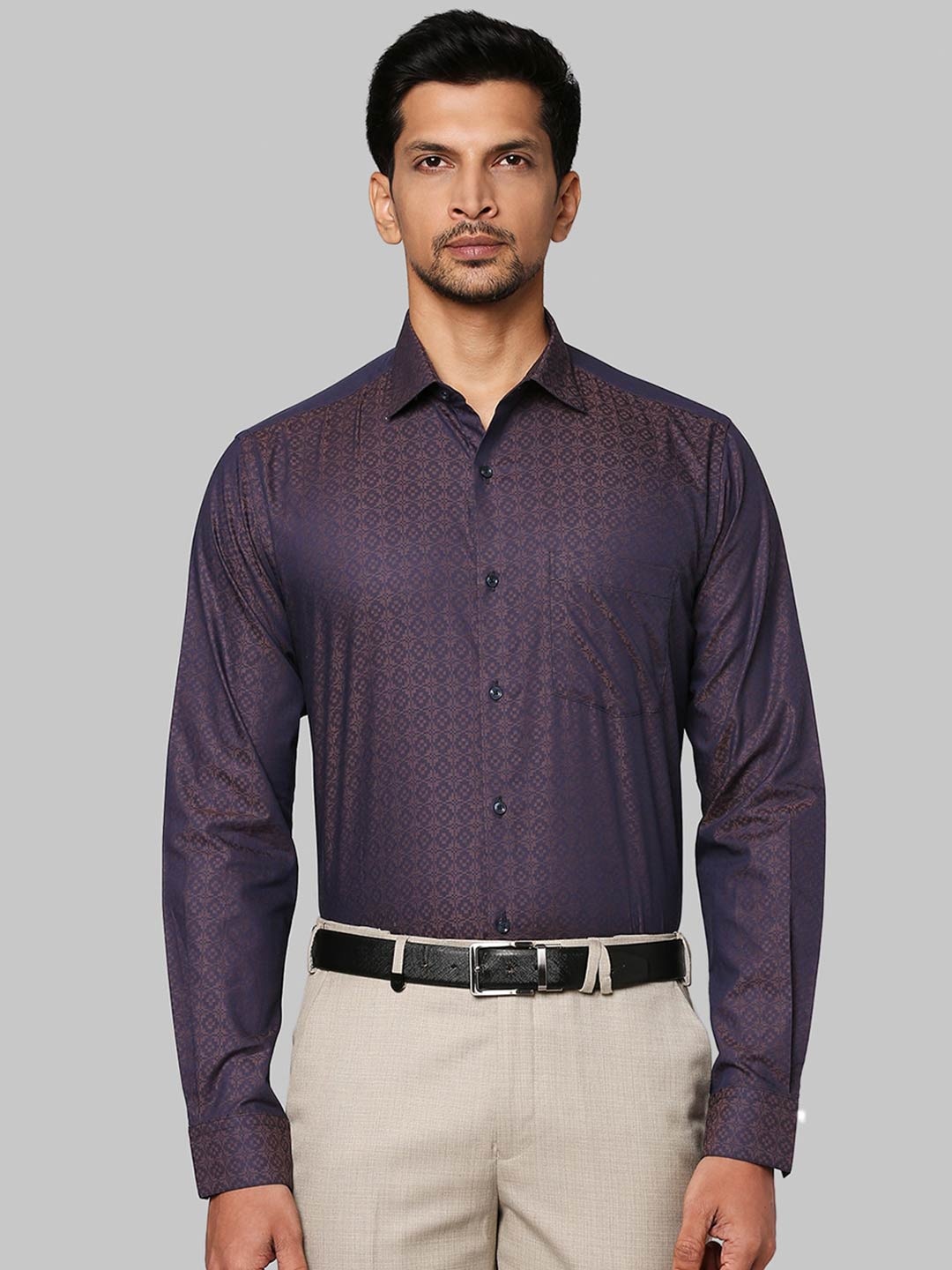 

Park Avenue Men Self Design Cotton Formal Shirt, Purple