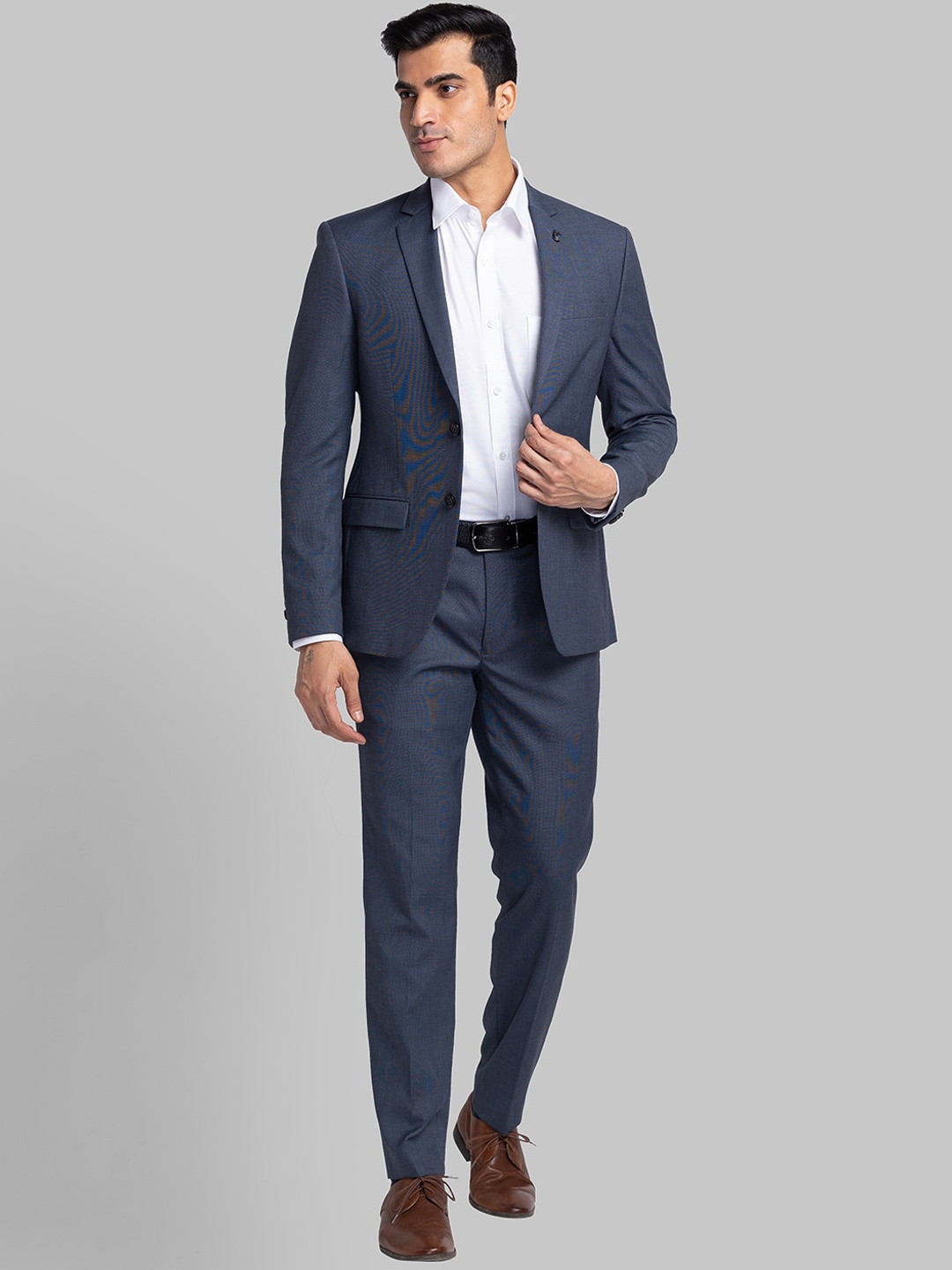 

Park Avenue Men Dark Grey Single-Breasted Formal Suit