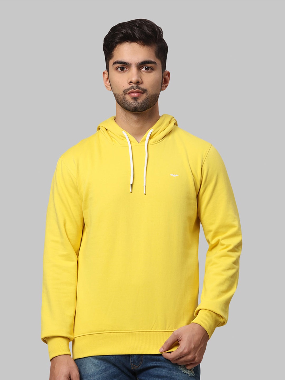 

Park Avenue Men Yellow Hooded Sweatshirt