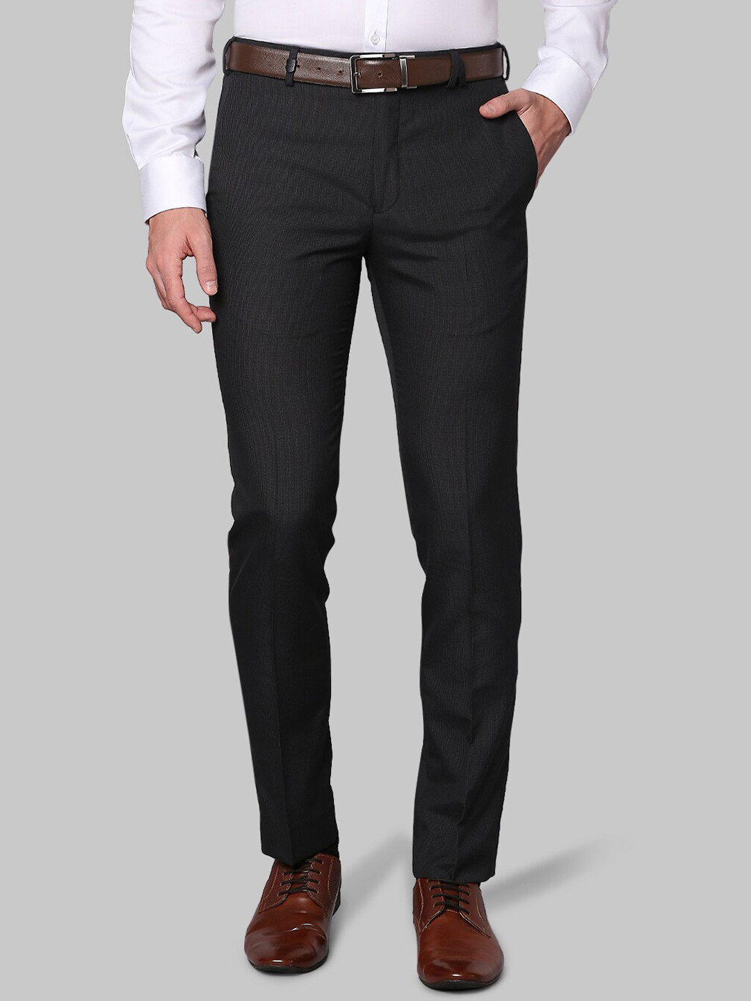 

Park Avenue Men Grey Slim Fit Formal Trousers