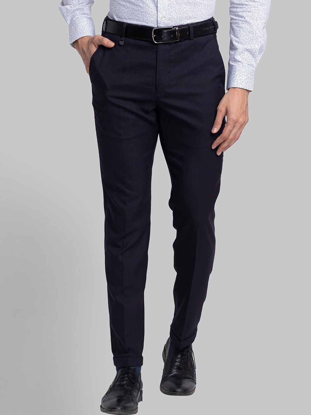 

Park Avenue Men Navy Blue Regular Fit Formal Trouser