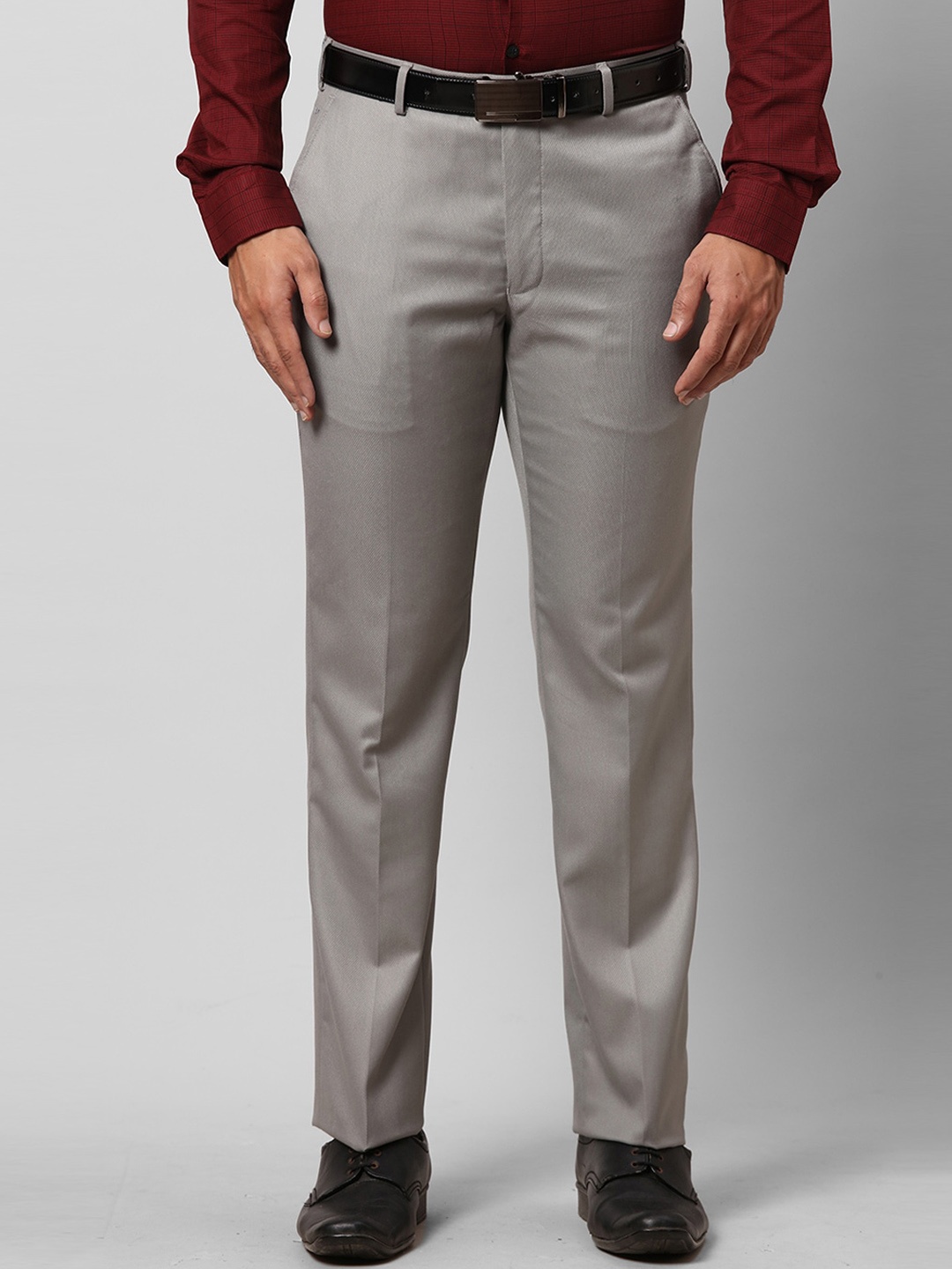 

Park Avenue Men Grey Regular Fit Formal Trouser