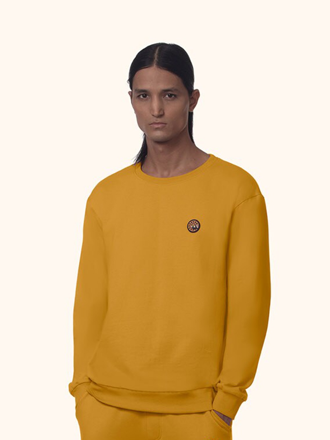 

PANGOLIN Round Neck Pullover Sweatshirt, Camel brown