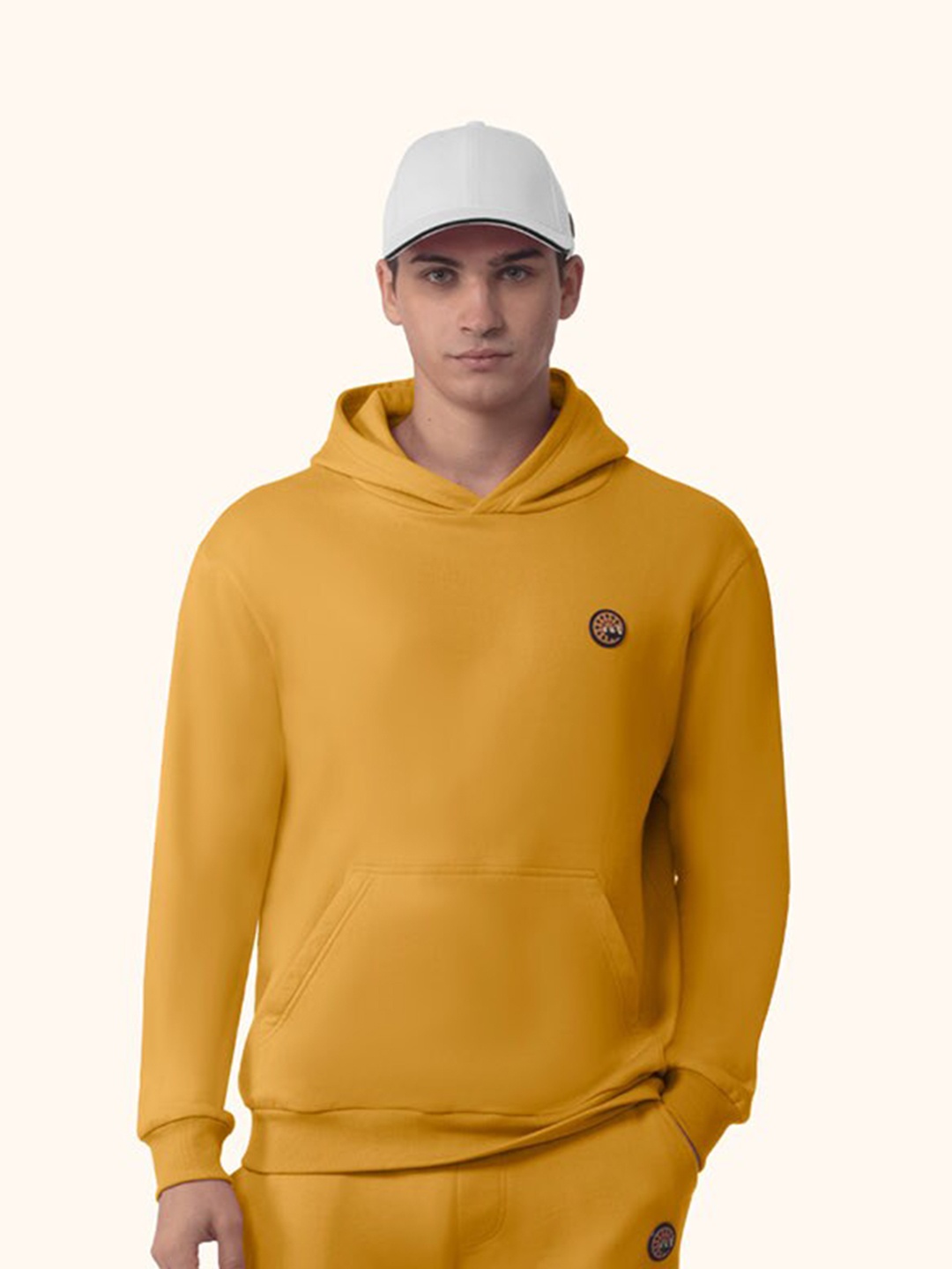 

PANGOLIN Men Camel Brown Hooded Sweatshirt