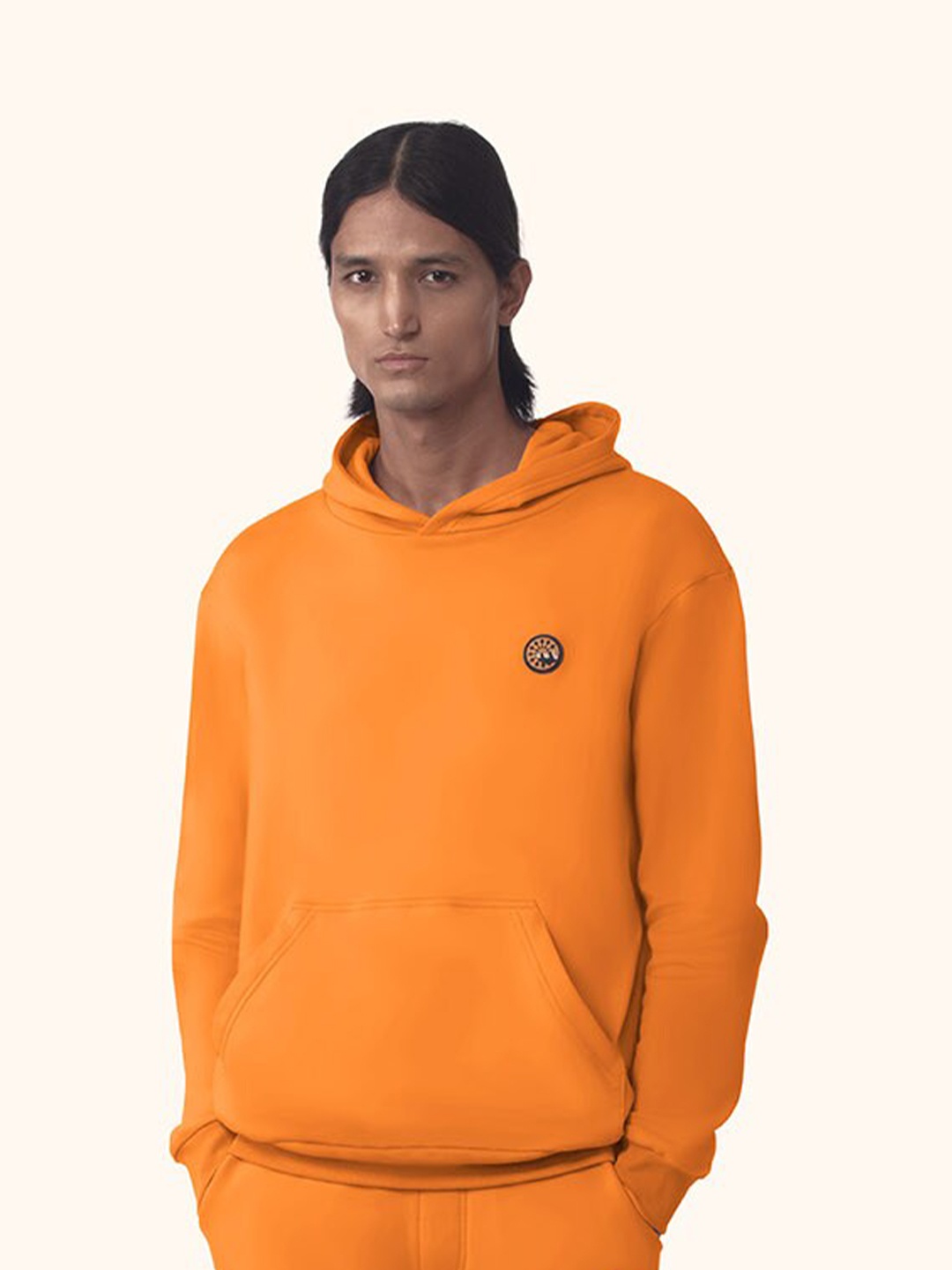

PANGOLIN Men Orange Hooded Sweatshirt
