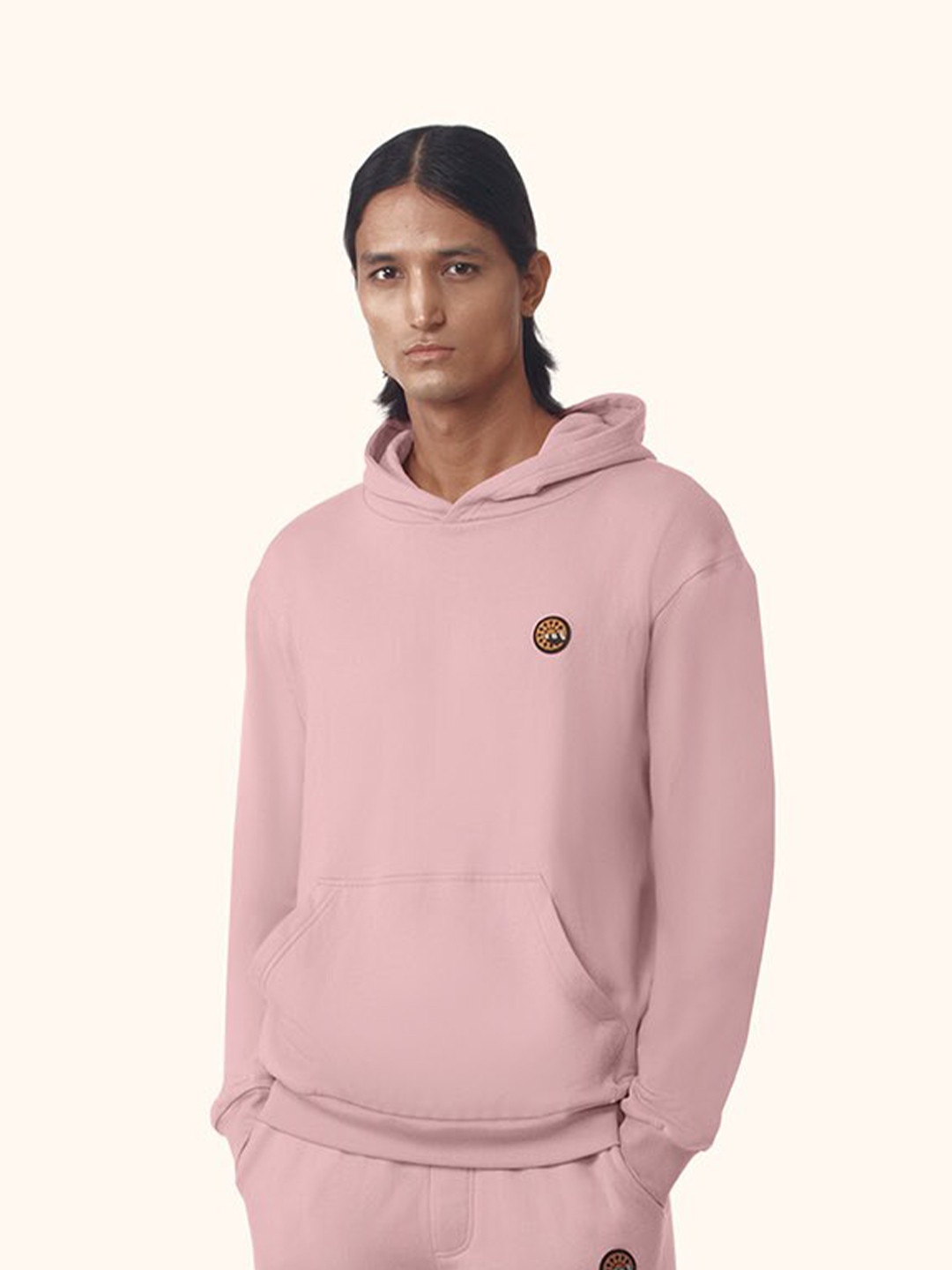 

PANGOLIN Men Pink Hooded Sweatshirt