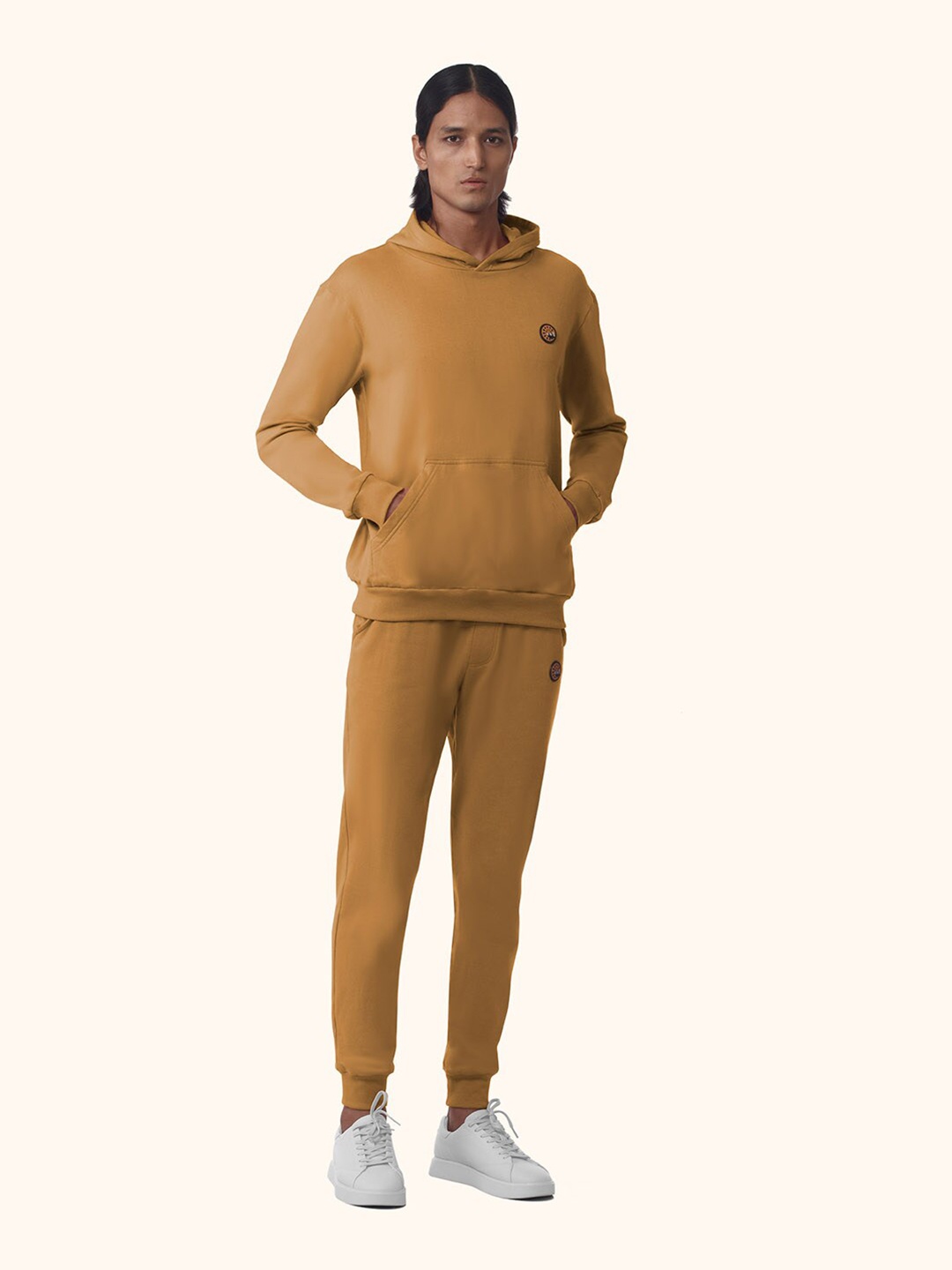 

PANGOLIN Men Camel Brown Hooded Sweatshirt