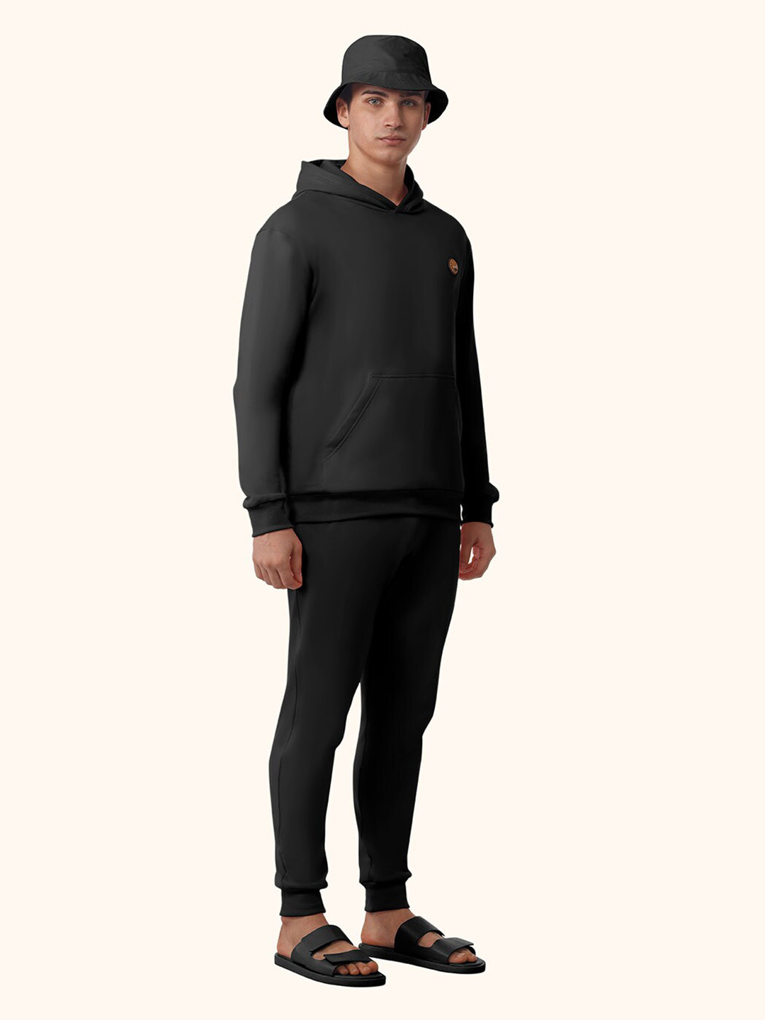 

PANGOLIN Men Black Hooded Sweatshirt