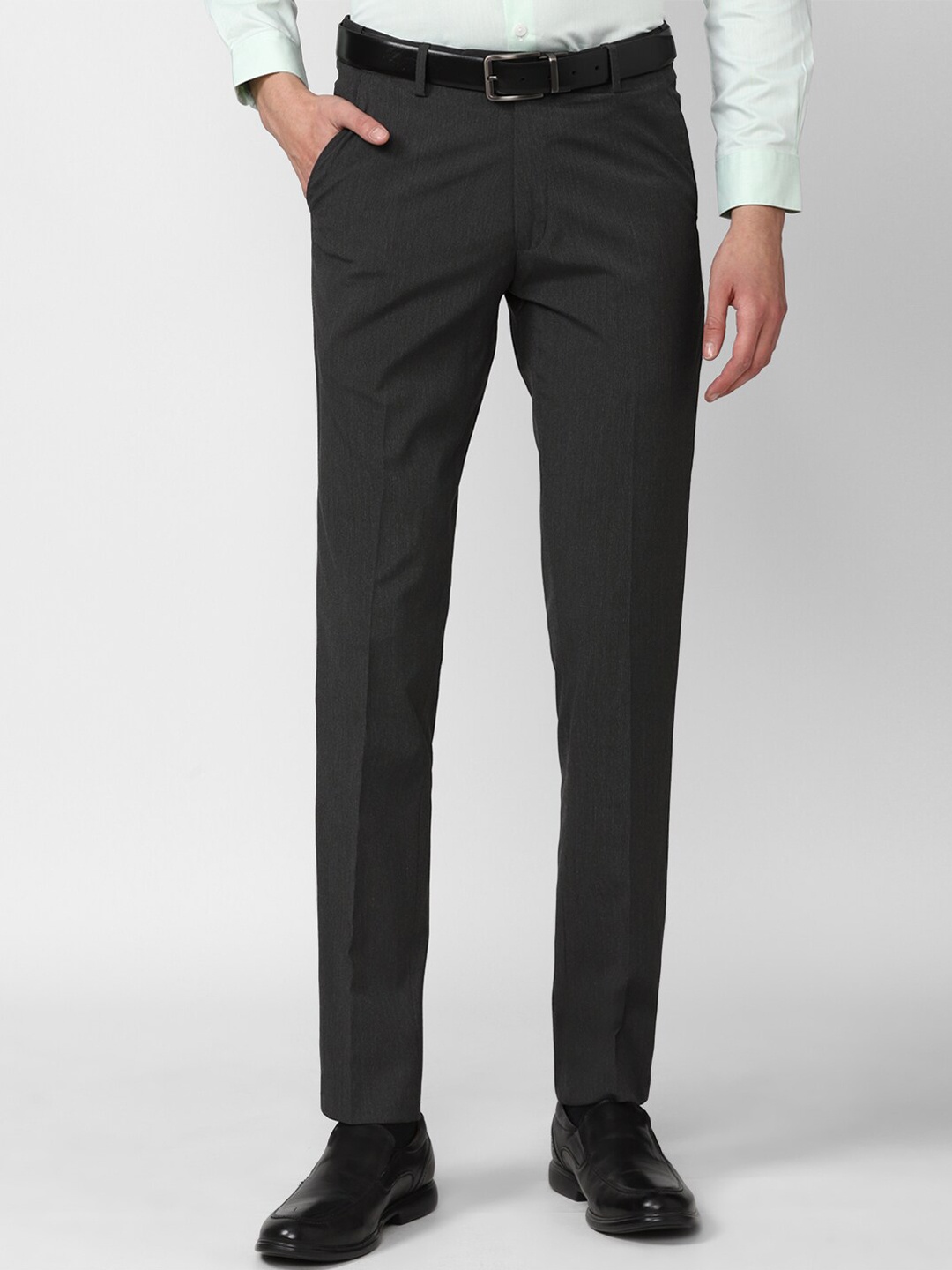 

Peter England Men Slim Fit Trousers, Grey