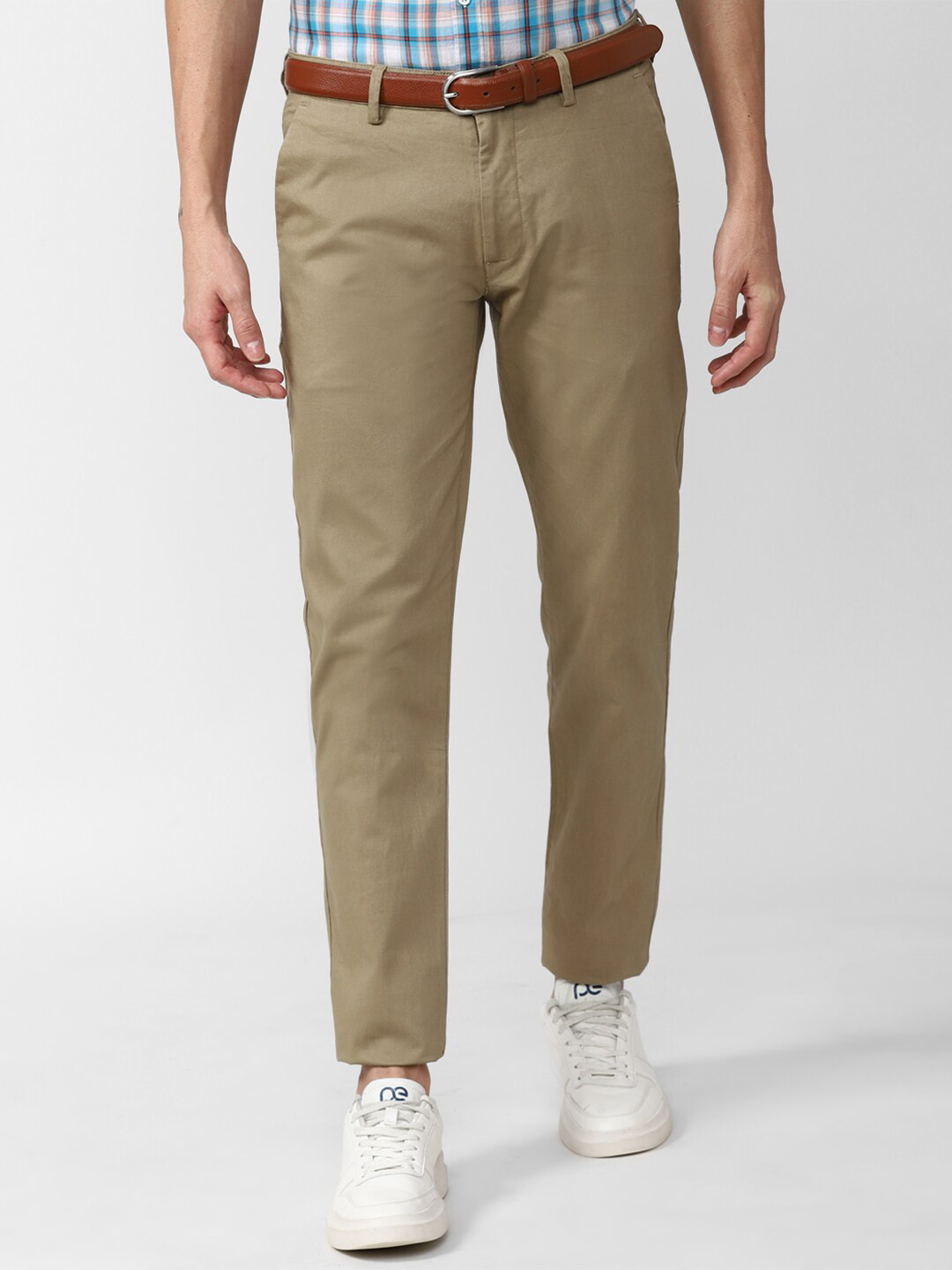 

Peter England Casuals Men Khaki Slim Fit Trousers