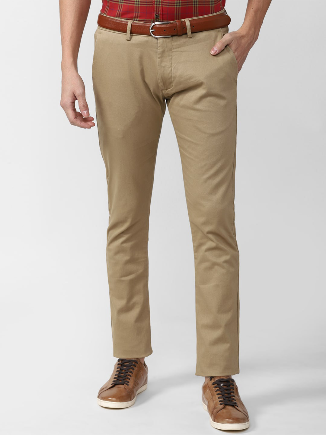 

Peter England Casuals Men Khaki Skinny Fit Trousers
