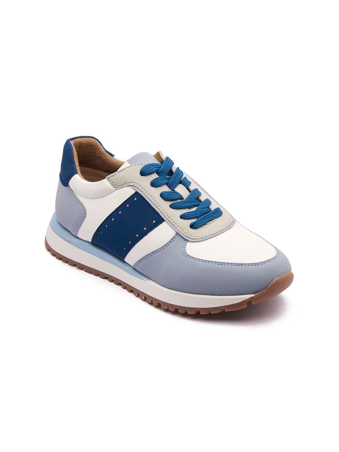 

MICHAEL ANGELO Women White & Blue Colourblocked Sneakers