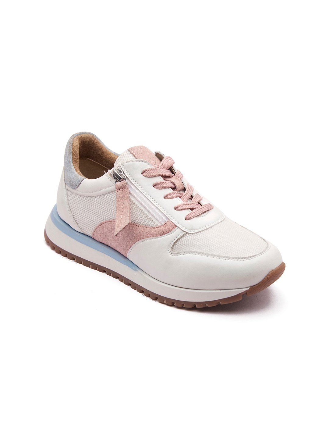 

MICHAEL ANGELO Women White & Peach Colourblocked Sneakers