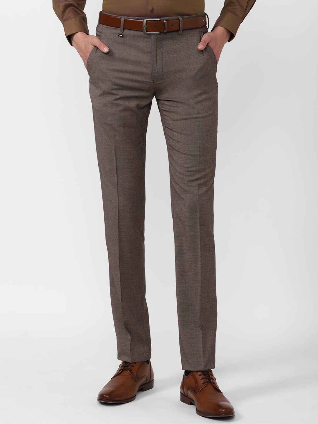 

Van Heusen Men Brown Slim Fit Trousers