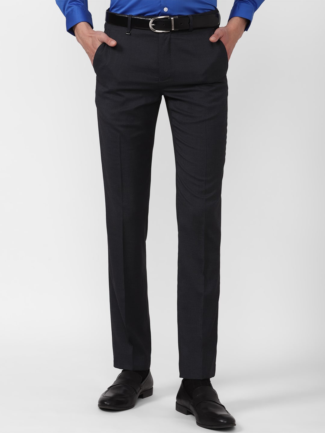 

Van Heusen Men Black Slim Fit Trousers