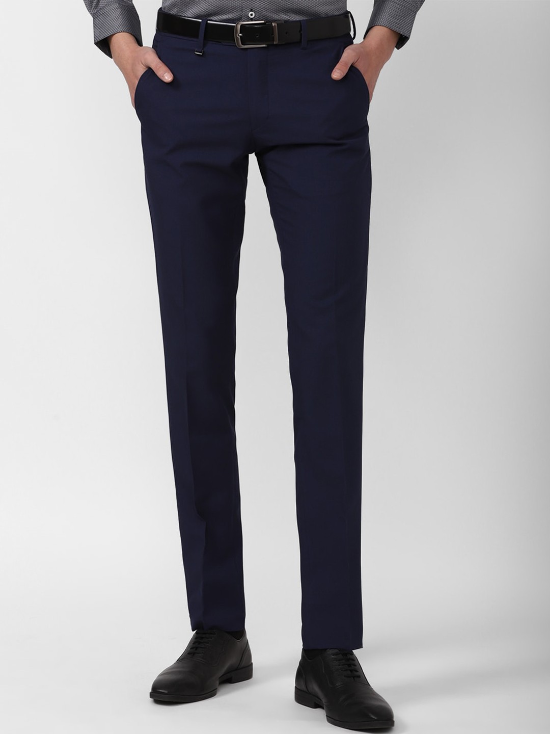 

Van Heusen Men Navy Blue Slim Fit Trousers