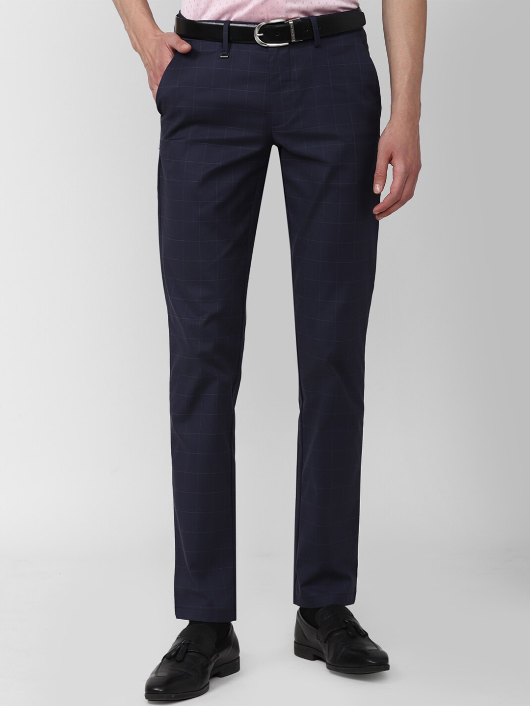 

Van Heusen Men Navy Blue Slim Fit Trousers