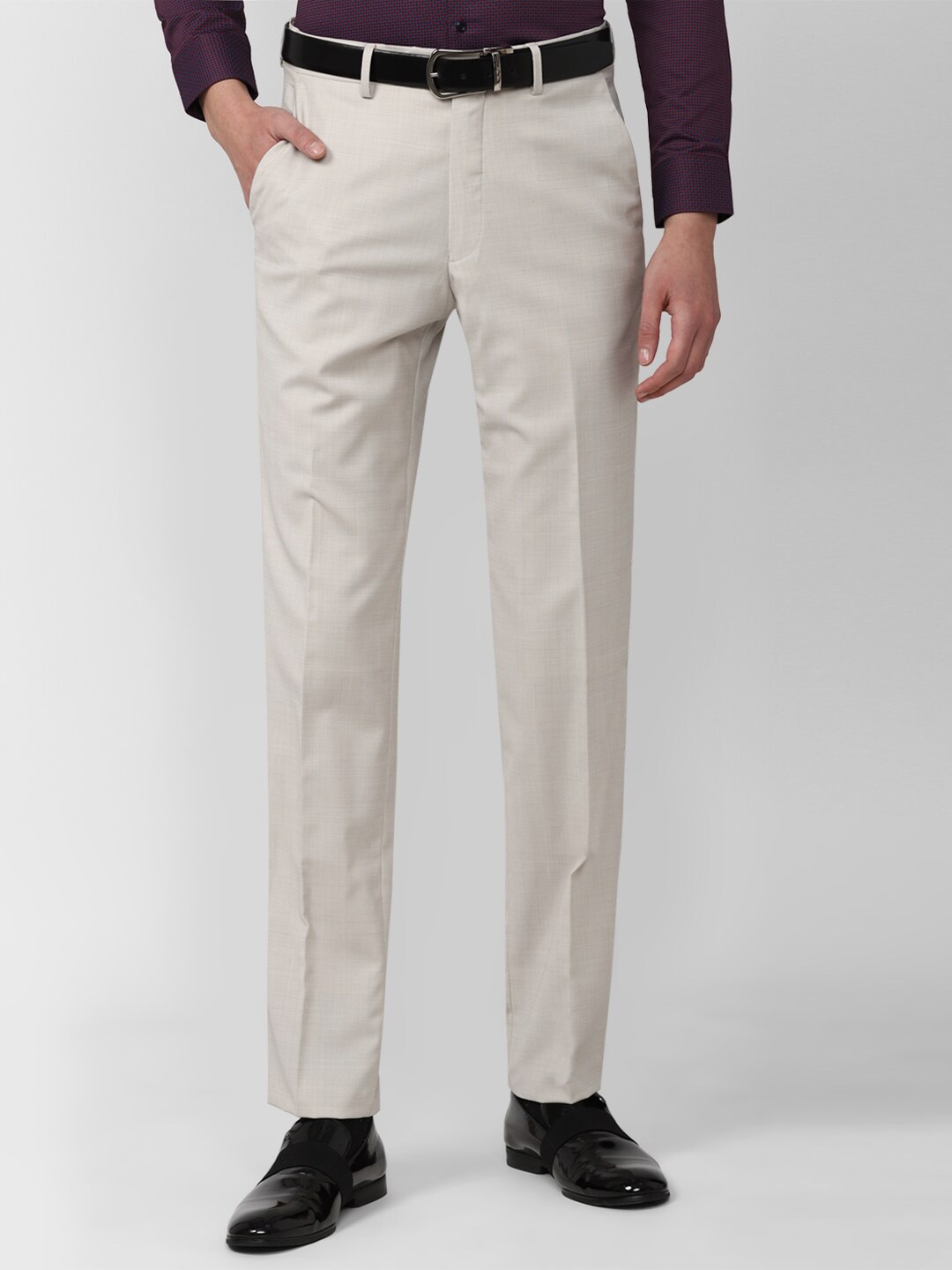 

Van Heusen Men Mid-rise Trousers, Cream