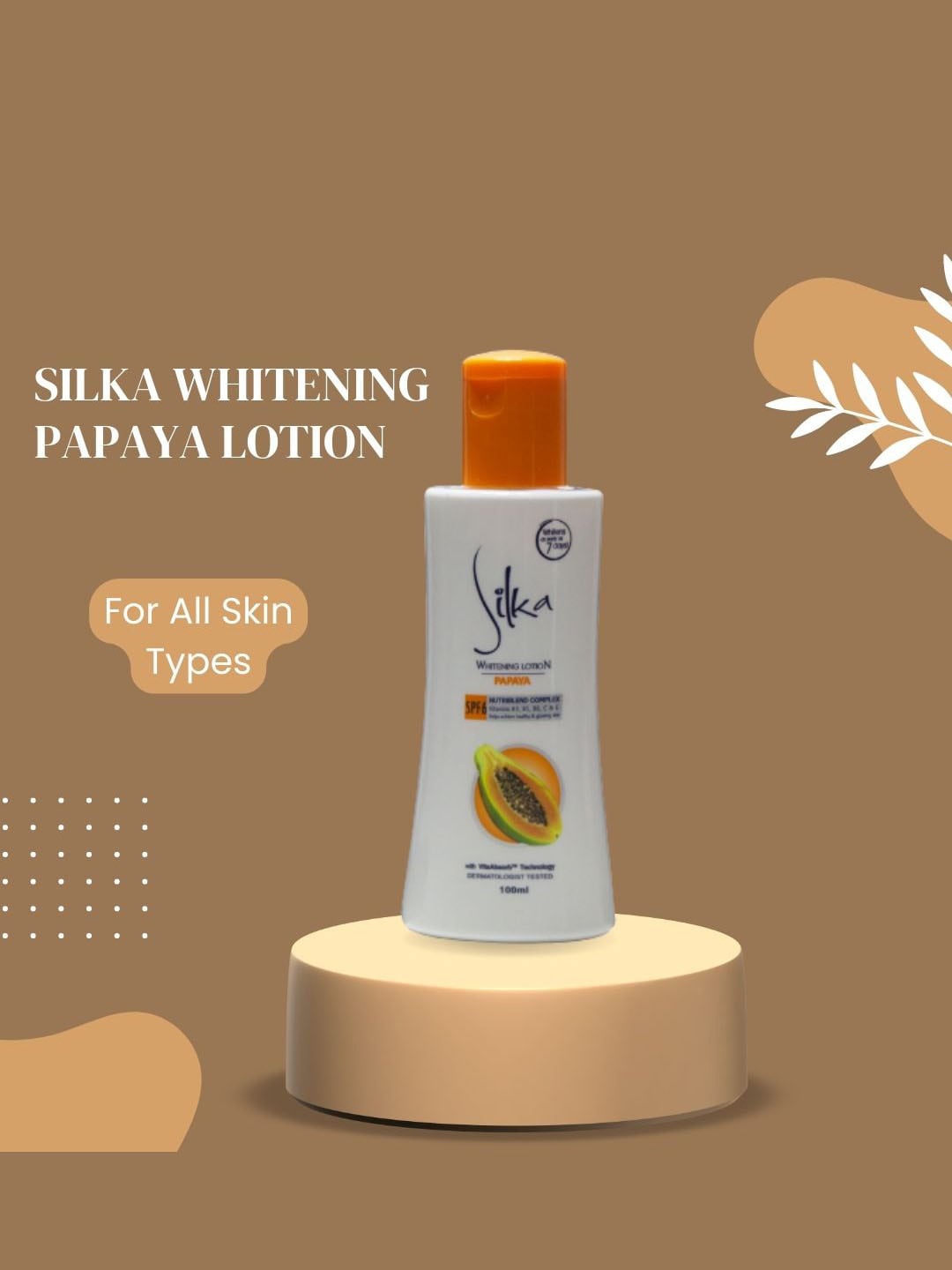 

Silka Papaya SPF 6 Whitening Body Lotion 100 ml, White