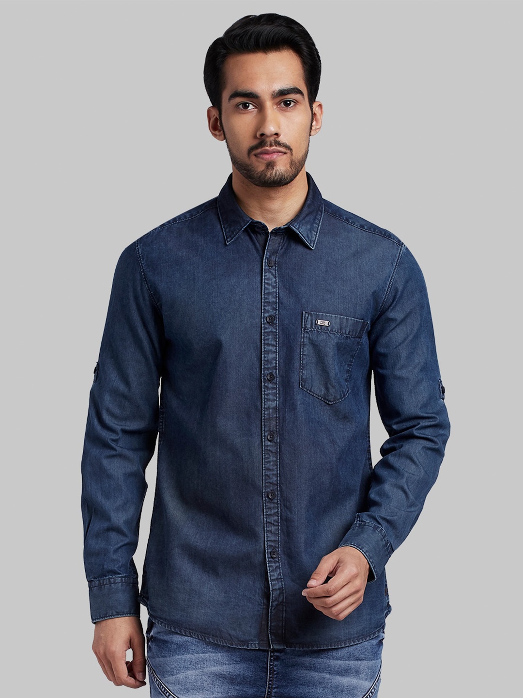 

Parx Men Blue Slim Fit Cotton Casual Shirt