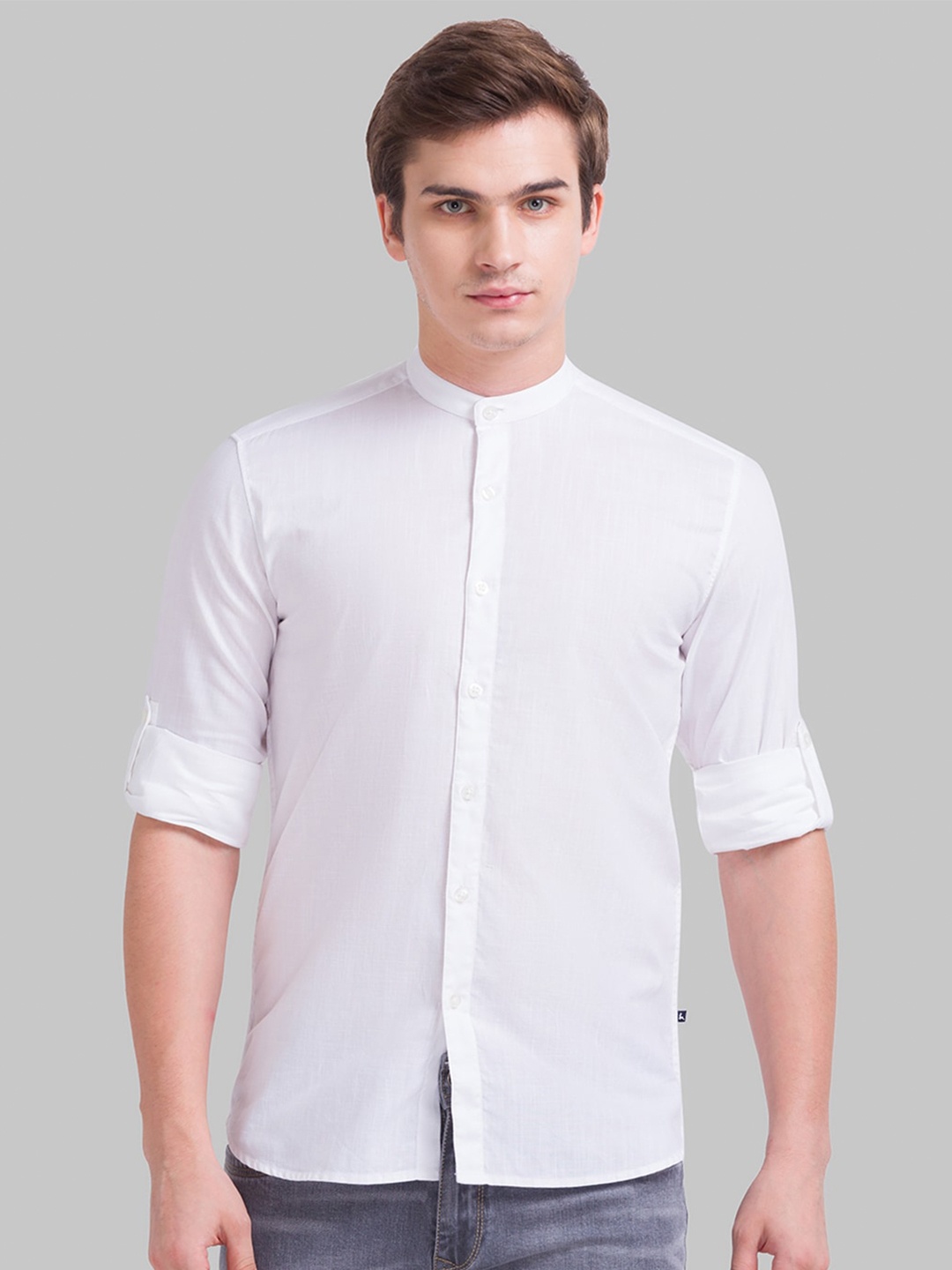 

Parx Men White Slim Fit Cotton Casual Shirt