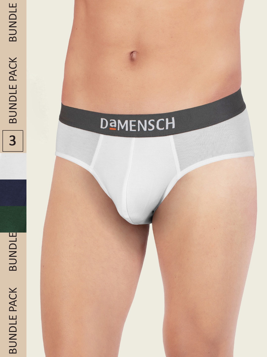 

DAMENSCH Men Pack Of 3 Deo-Soft Supima Modal Basic Briefs, Green
