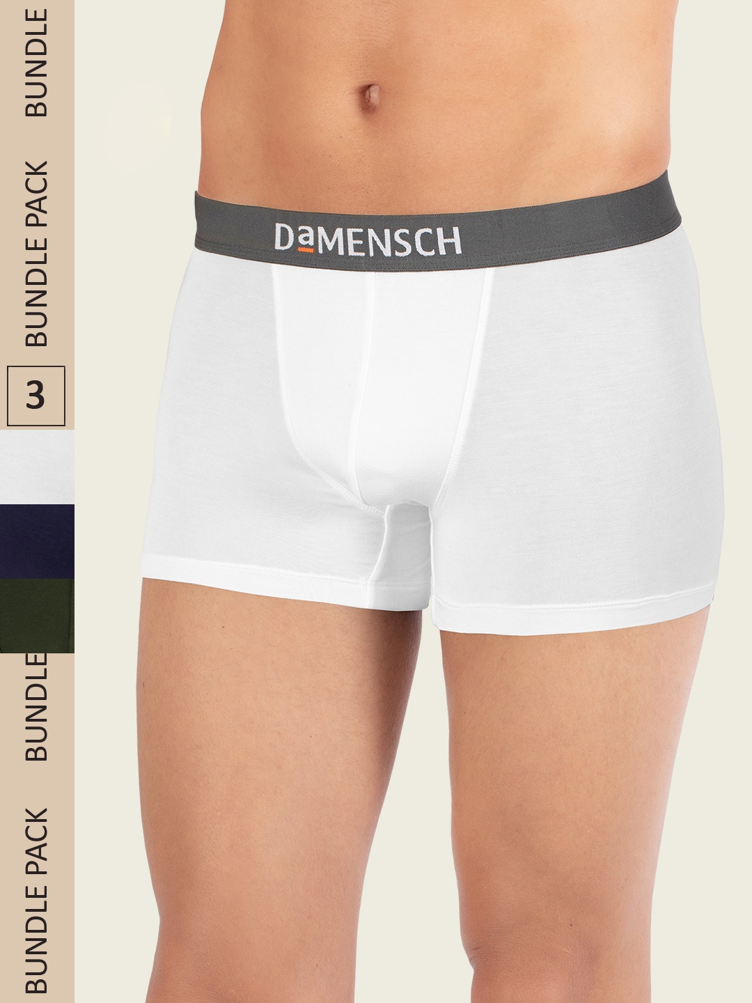 

DAMENSCH Men Pack Of 3 Deo-Soft Supima Modal Trunks, Blue