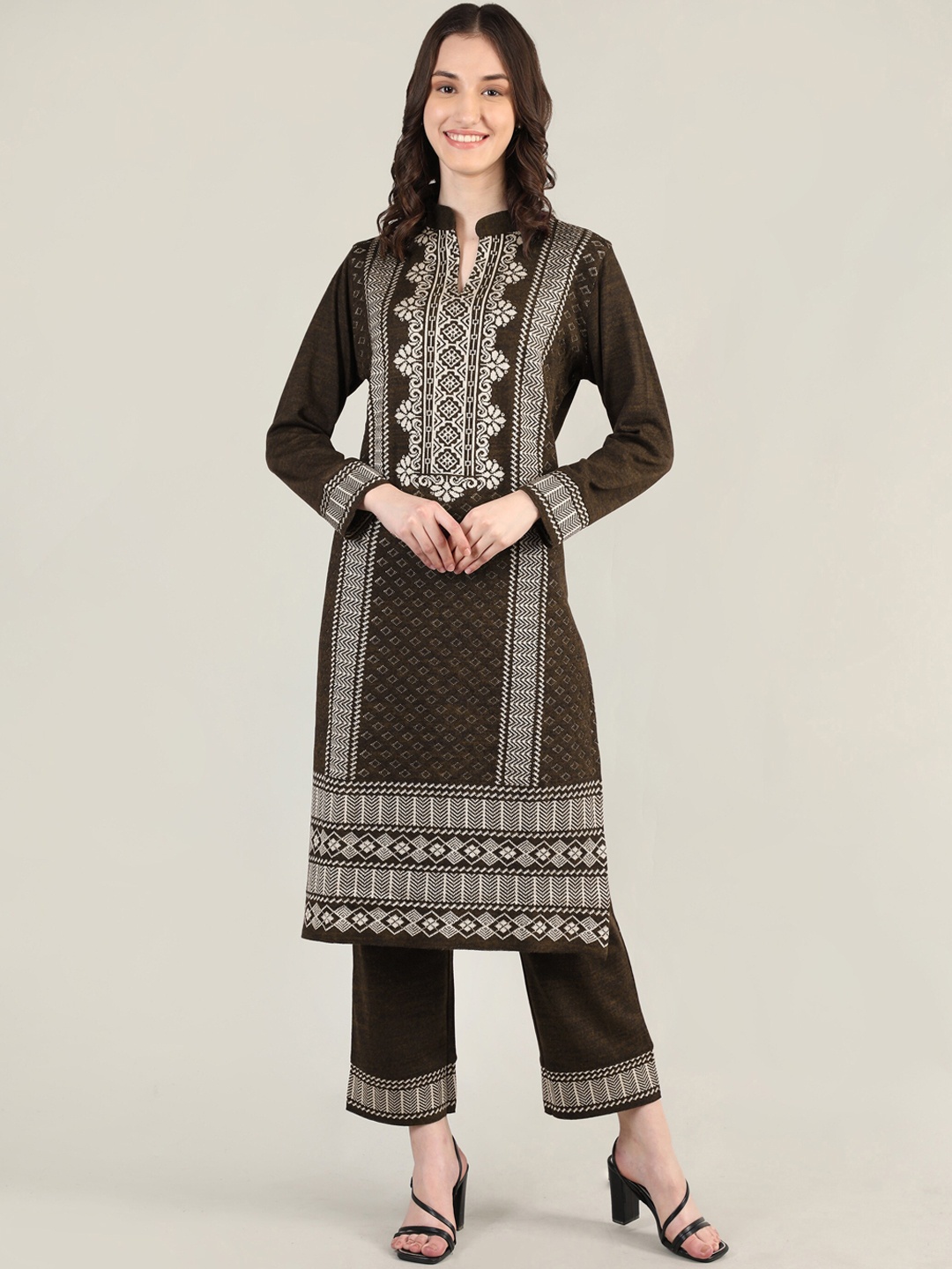 

MIKHAD Women Coffee Brown Kurta with Trousers & With Dupatta