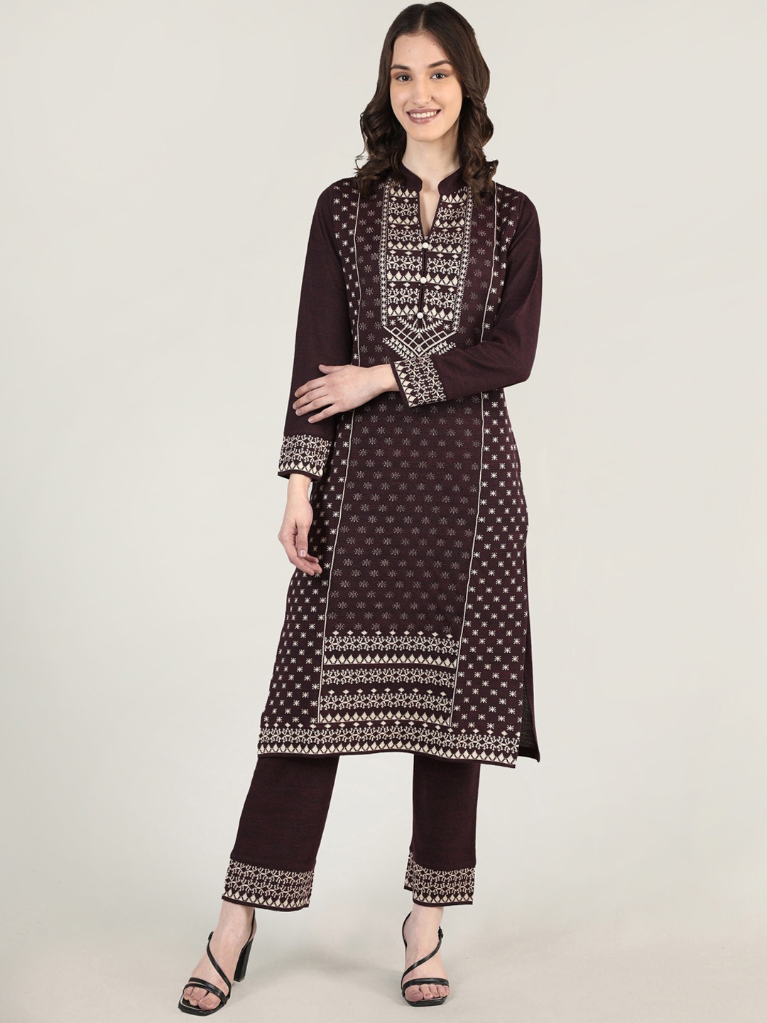 

MIKHAD Women Purple Printed Kurta with Trousers