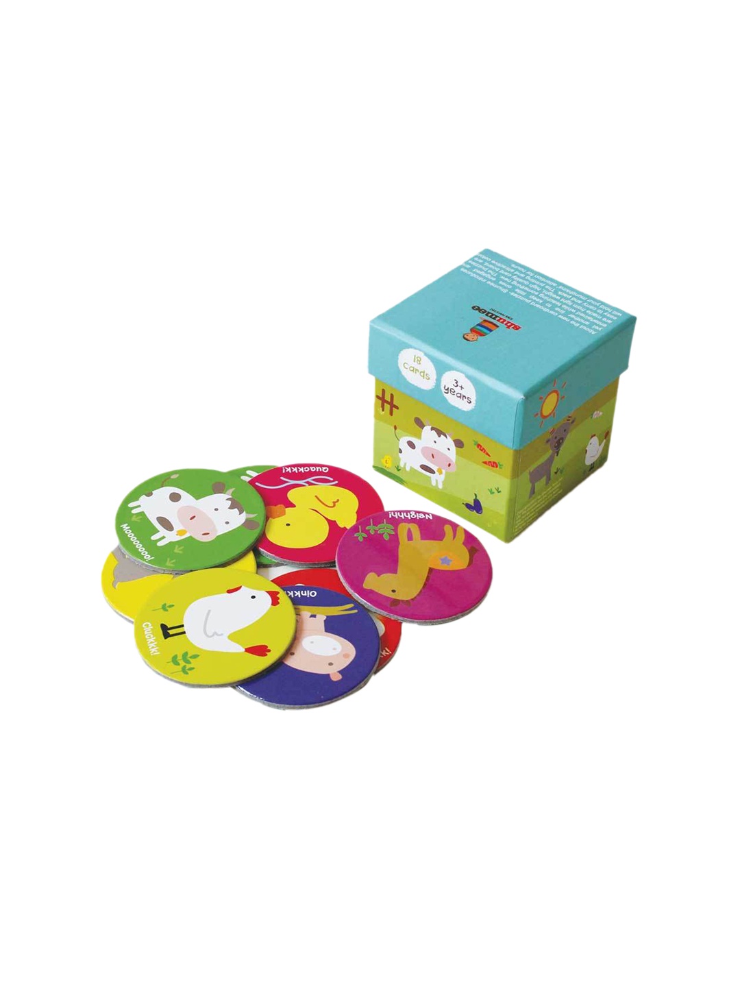 

shumee Kids Green & Blue Farmyard Memory Card Game