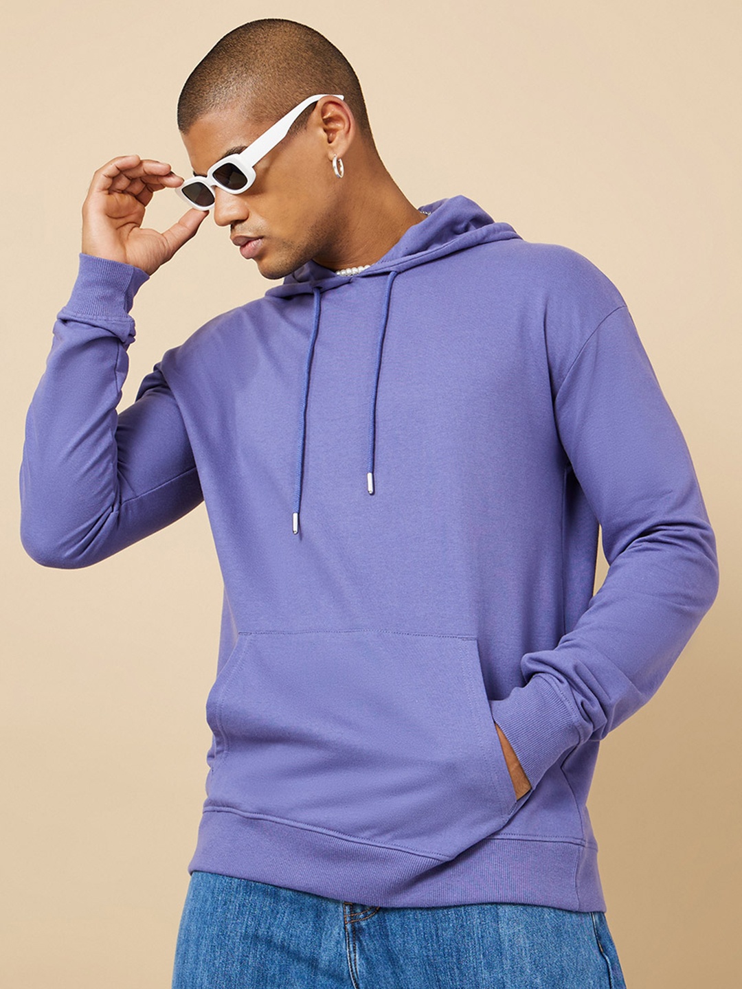 

Styli Regular Fit Hooded Sweatshirt, Purple