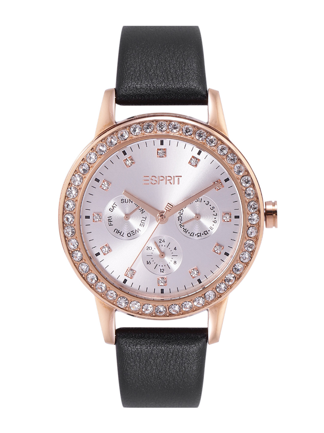 

ESPRIT Women Analogue Leather Straps Watch ES1L311L0015, Black